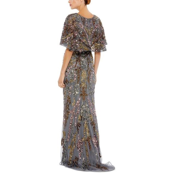MAC DUGGAL Women’s Sequin Flutter Sleeve Evening Dress in the Size 10 - Picture 3 of 15